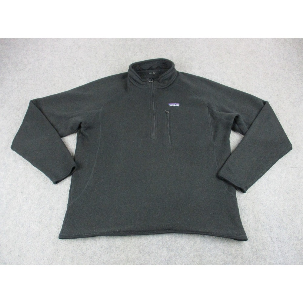 Patagonia Better Sweater Large Black Quarter Zip Pullover Fleece Sweatshirt